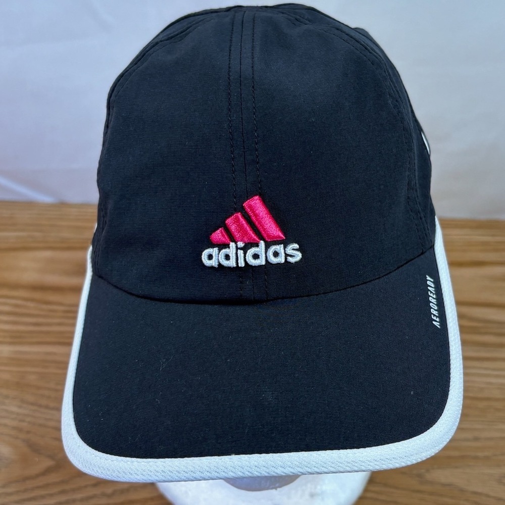 Adidas Aeroready Running Hat Womens‎ Black White Pink Performance Cap Adjustable